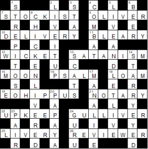Filled crossword grid