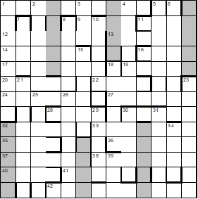 Unfilled crossword grid