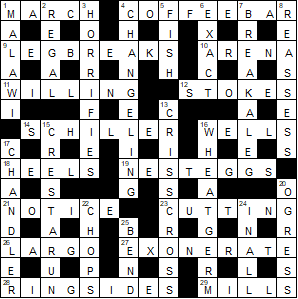 Filled crossword grid